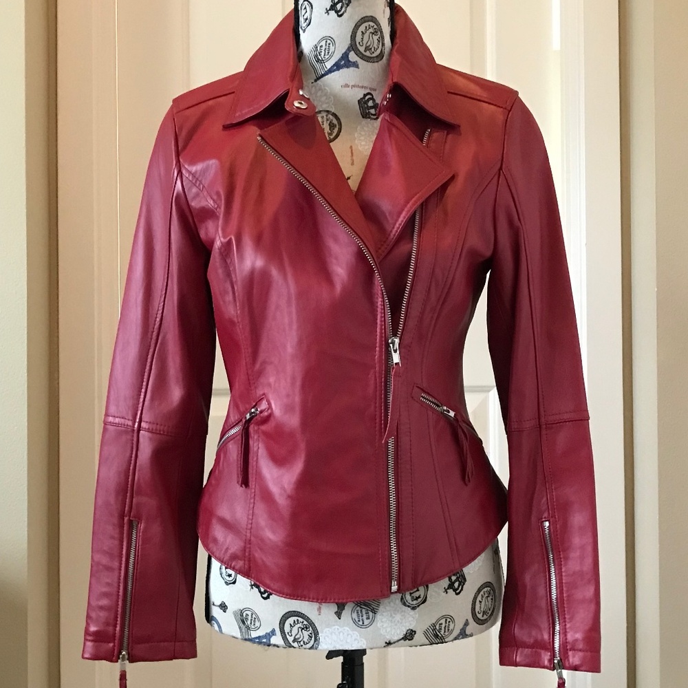 Twiggy London leather Moto jacket